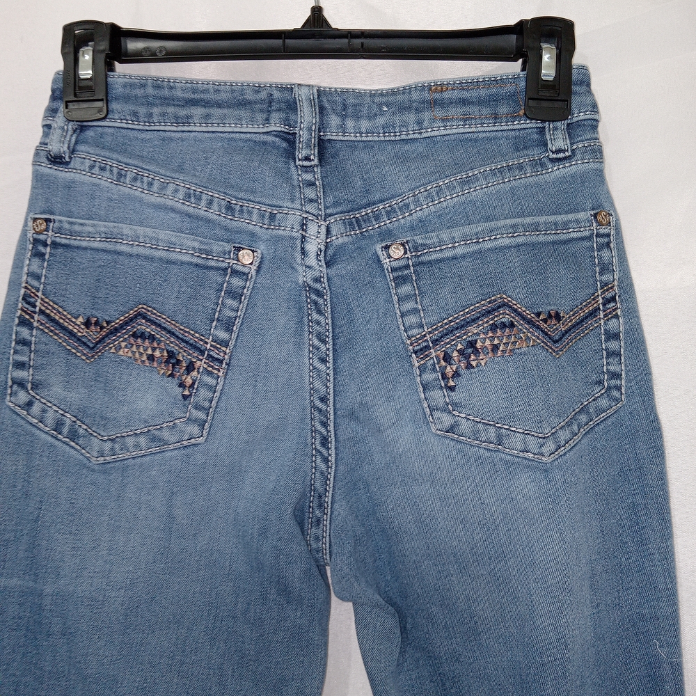 Shyanne Women Jeans 27 Blue Denim Flared Mid Rise Cotton 33 in Inseam Rodeo - Picture 5 of 14